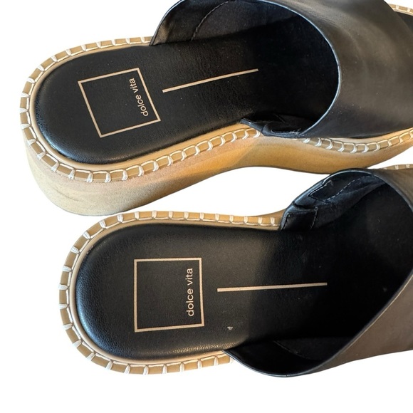 Dolce Vita Darcel Platform Slide Sandals, Black Leather, Size 8.5 - Picture 6 of 8
